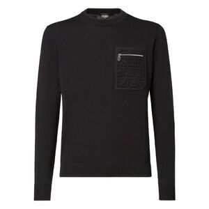 Fendi Men Breast Pocket Wool Pullover